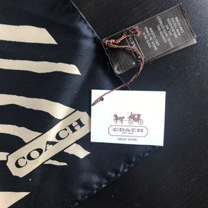 NWT Coach animal print silk scarf